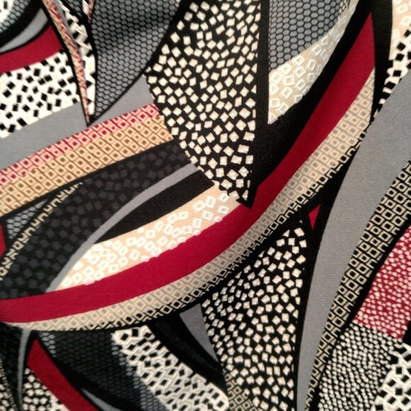 Vintage Y2K Sami & Jo Shirt XL Sleeveless Cowl Neck Abstract Geometric Artsy - Picture 11 of 13